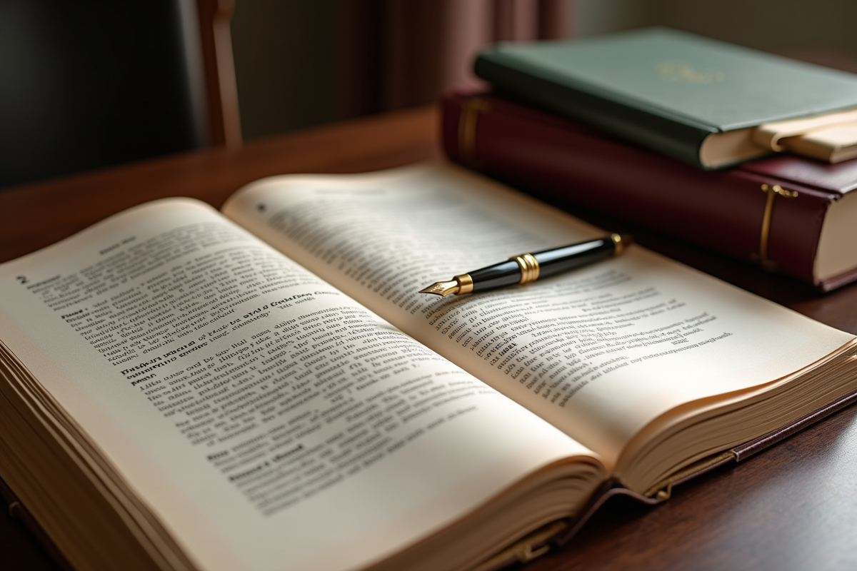 Bureau d avocat avec livre de code civil et contrats