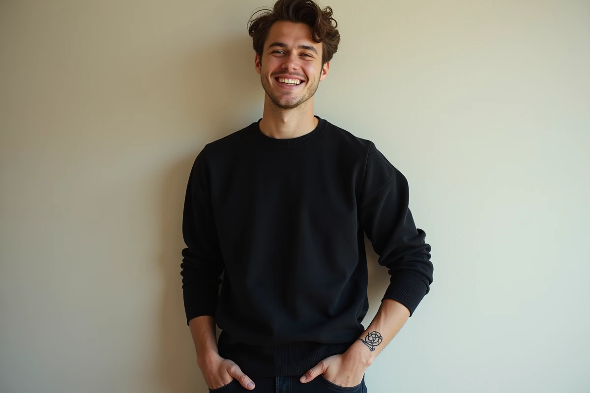 Jeune homme avec tatouage gaara minimaliste au poignet