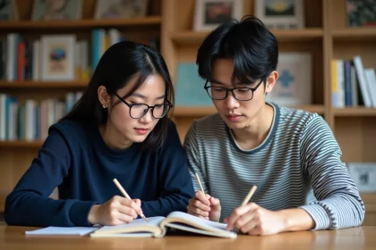Jeunessse lisant manga dans un appartement cosy