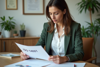 Manager environnementale examinant un document iso 14001